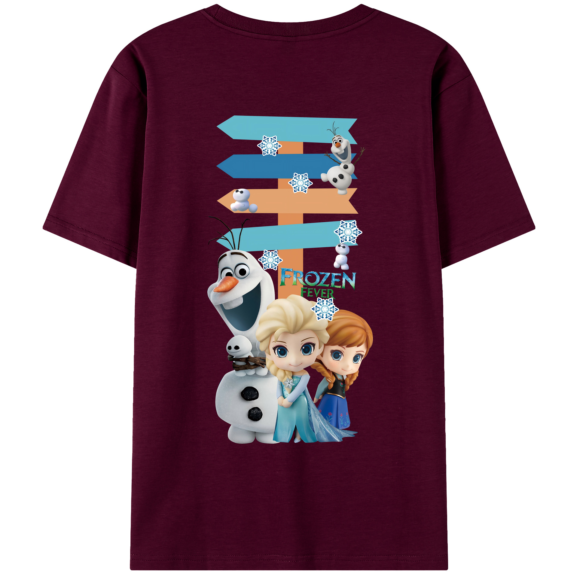 （画像用） アナと雪の女王 アンナ エルサ Frozen Anna Elsa レディース半袖Tシャツ(バックプリント)